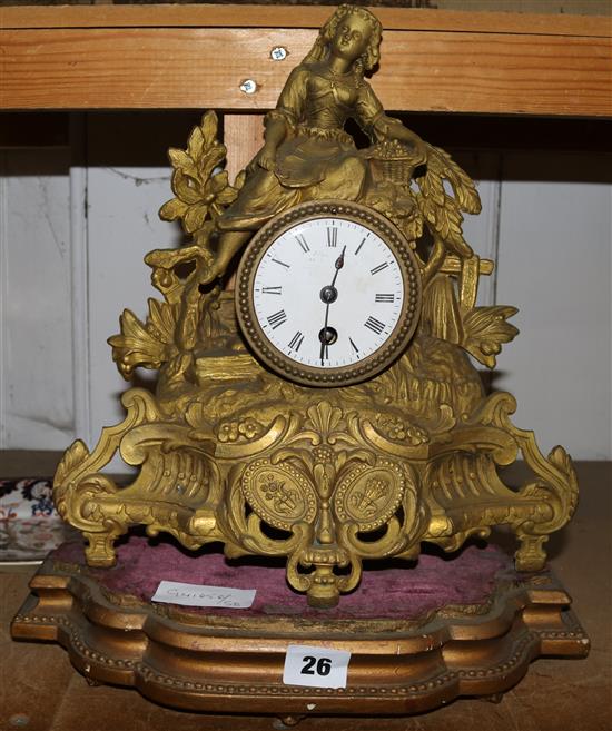 Figural Spelter clock